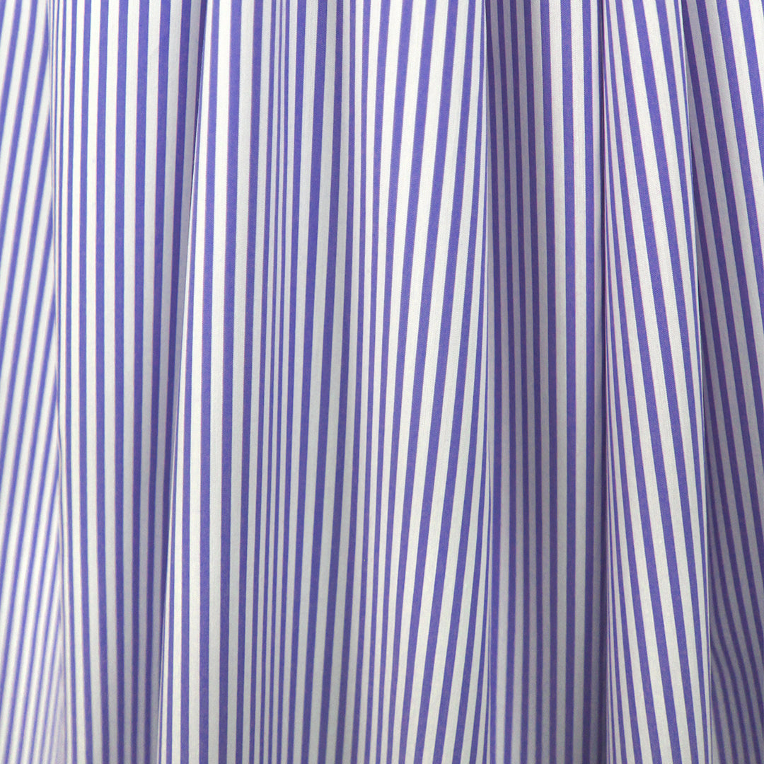 fine quality striped cotton stretch shirting - wisteria/white 1.625 yds