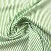 fine quality striped cotton stretch shirting - kiwi/white .875 yds