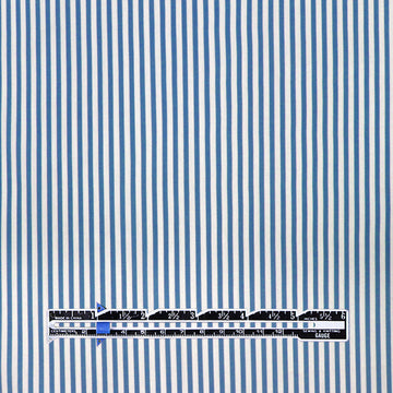 fine quality striped cotton stretch shirting - bluebird/white 1.5 yd