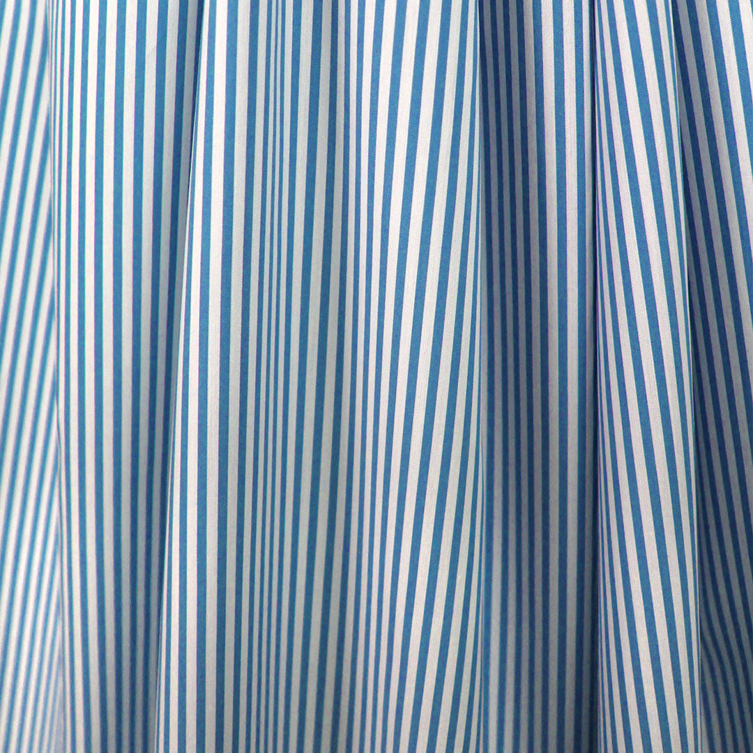 fine quality striped cotton stretch shirting - bluebird/white 1.625 yd