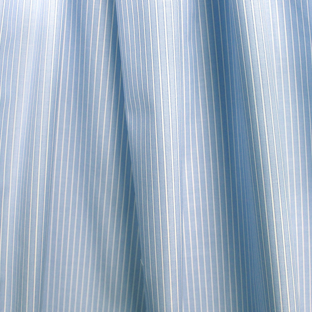 'haberdasher' yarn-dye stripe cotton shirting - chambray blue/white .75 yds