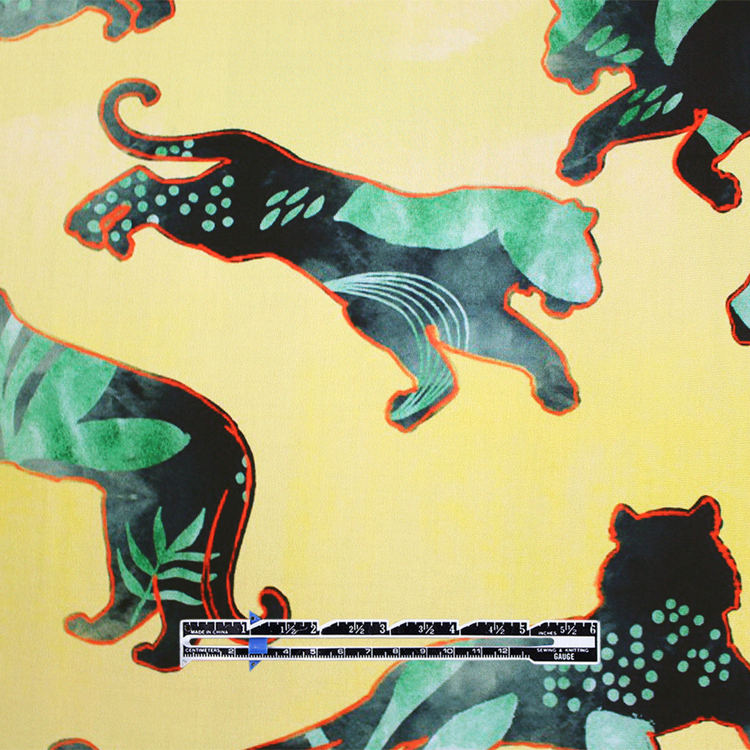 Italian 'batiky big cats' cotton shirting 1.8 yds
