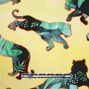 Italian 'batiky big cats' cotton shirting 1.8 yds