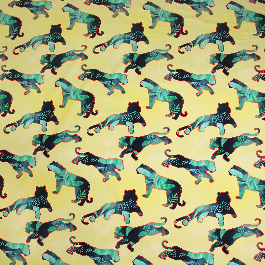 Italian 'batiky big cats' cotton shirting 1.8 yds