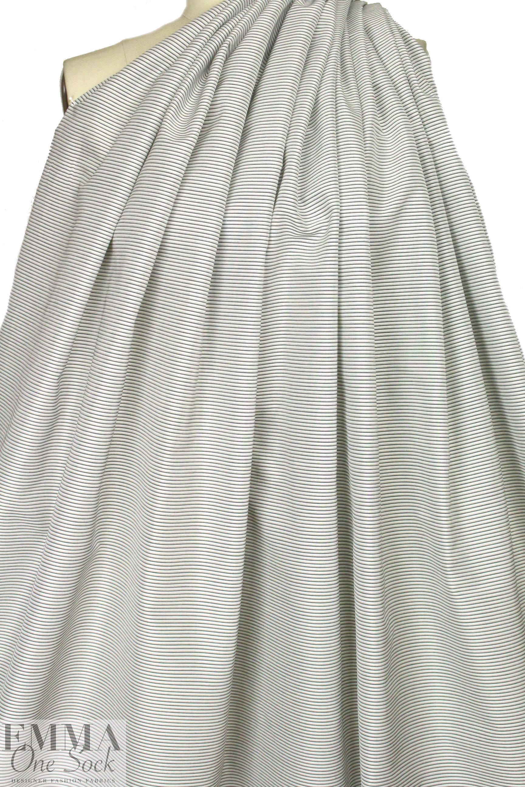 French yarn-dyed railroad stripe cotton blend shirting