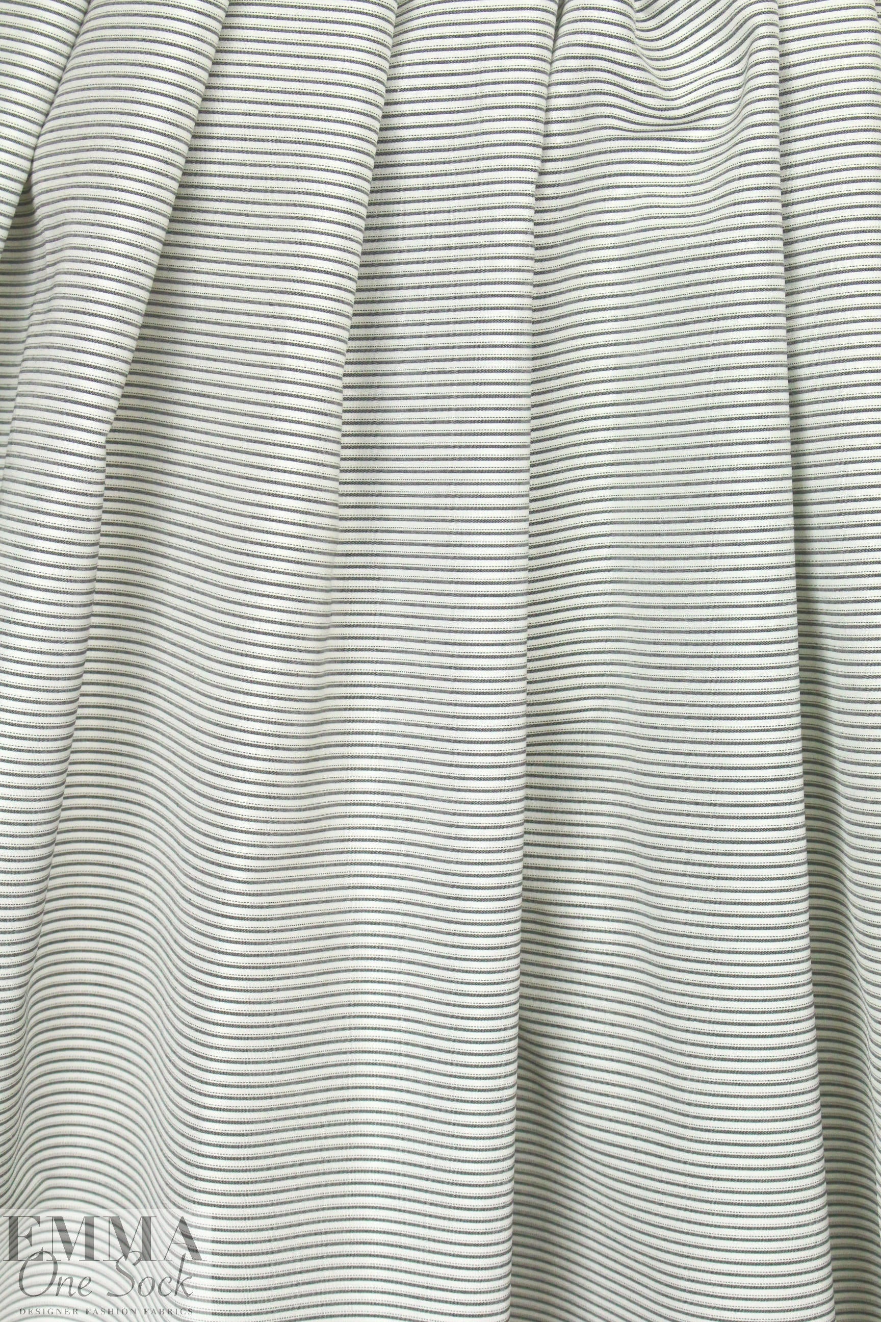 French yarn-dyed railroad stripe cotton blend shirting
