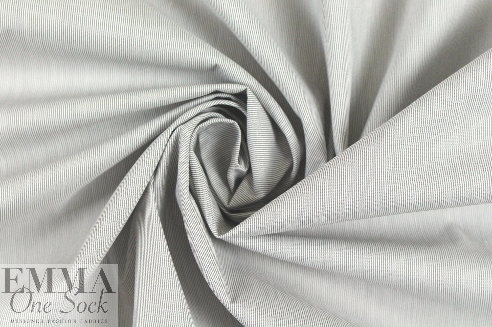 French yarn-dyed micro stripe cotton stretch shirting