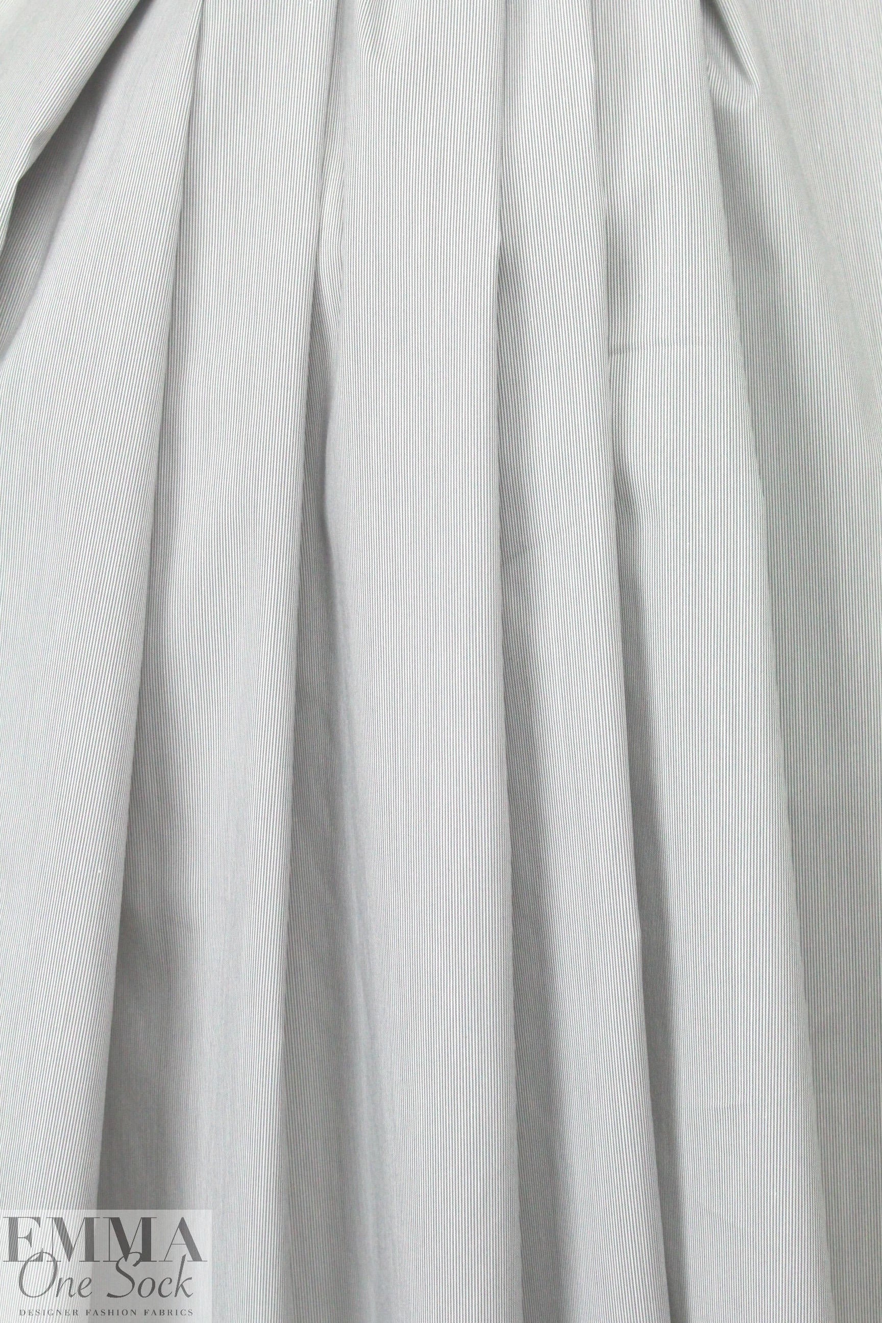French yarn-dyed micro stripe cotton stretch shirting