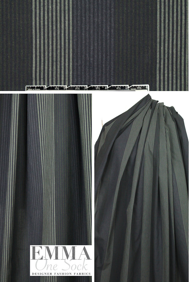 Italian stripes within stripes cotton shirting 1.75 yds
