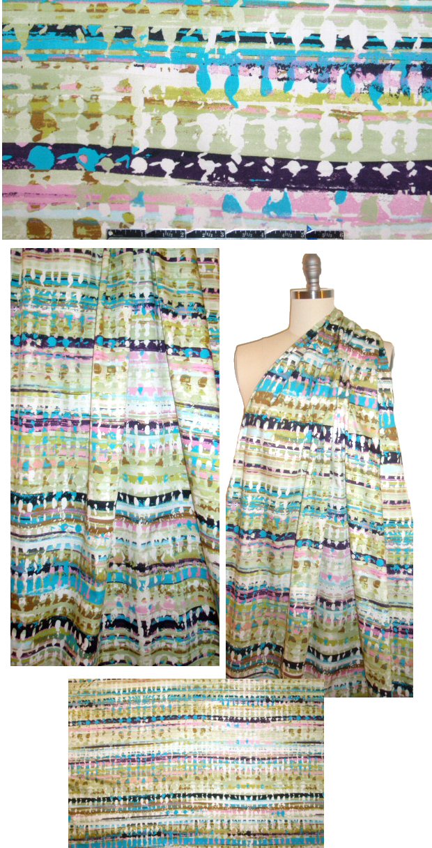 Italian mottled stripey graphic cotton stretch shirting