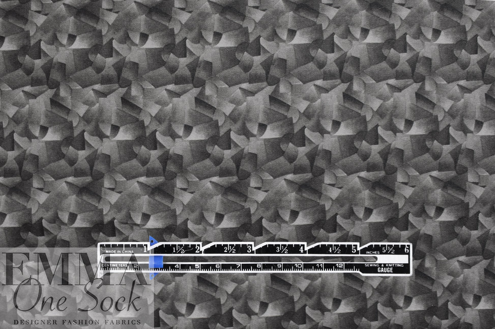 Italian 'cubism revisited' viscose dressweight twill 1.125 yd