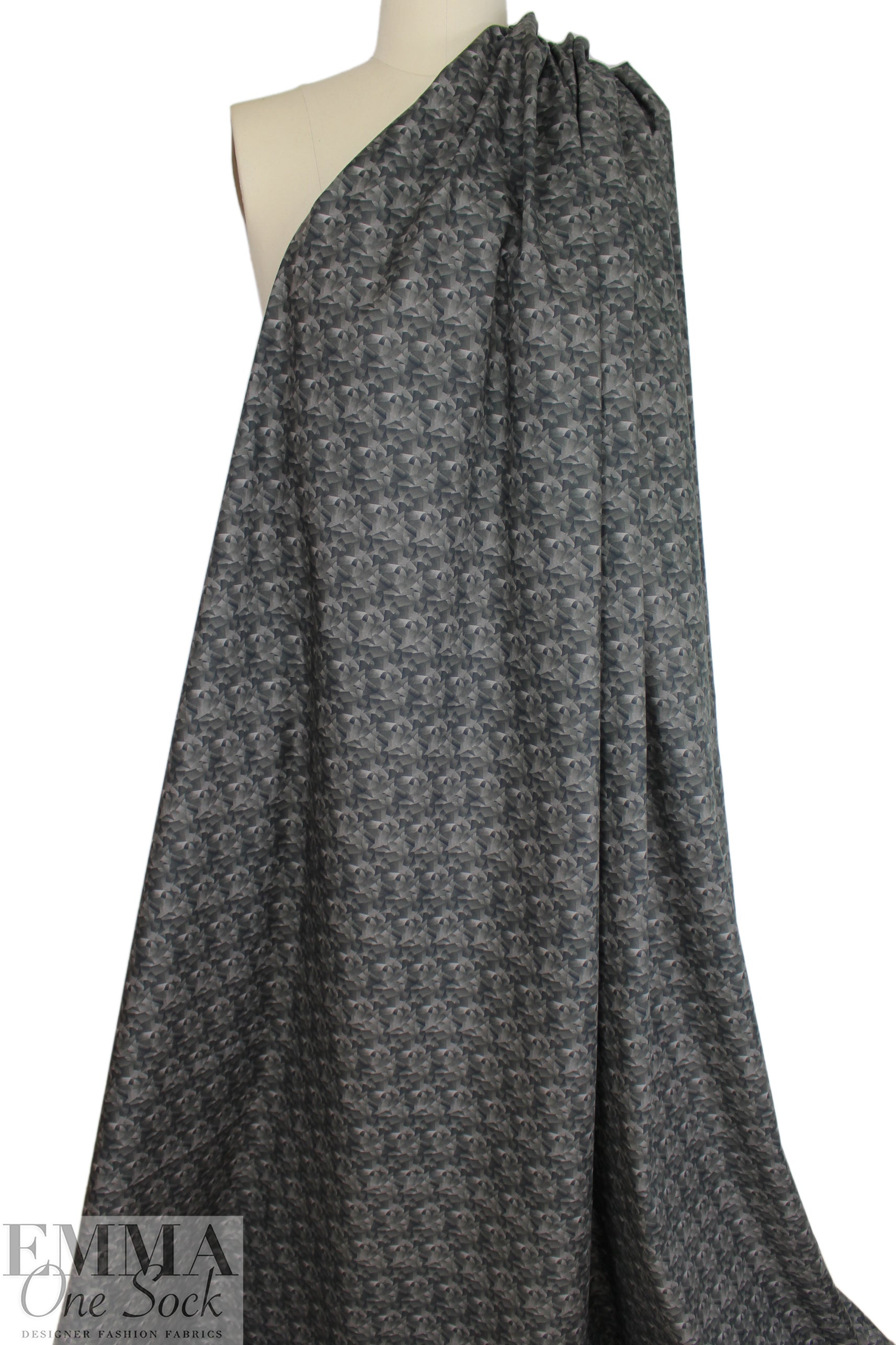 Italian 'cubism revisited' viscose dressweight twill 1.5 yd