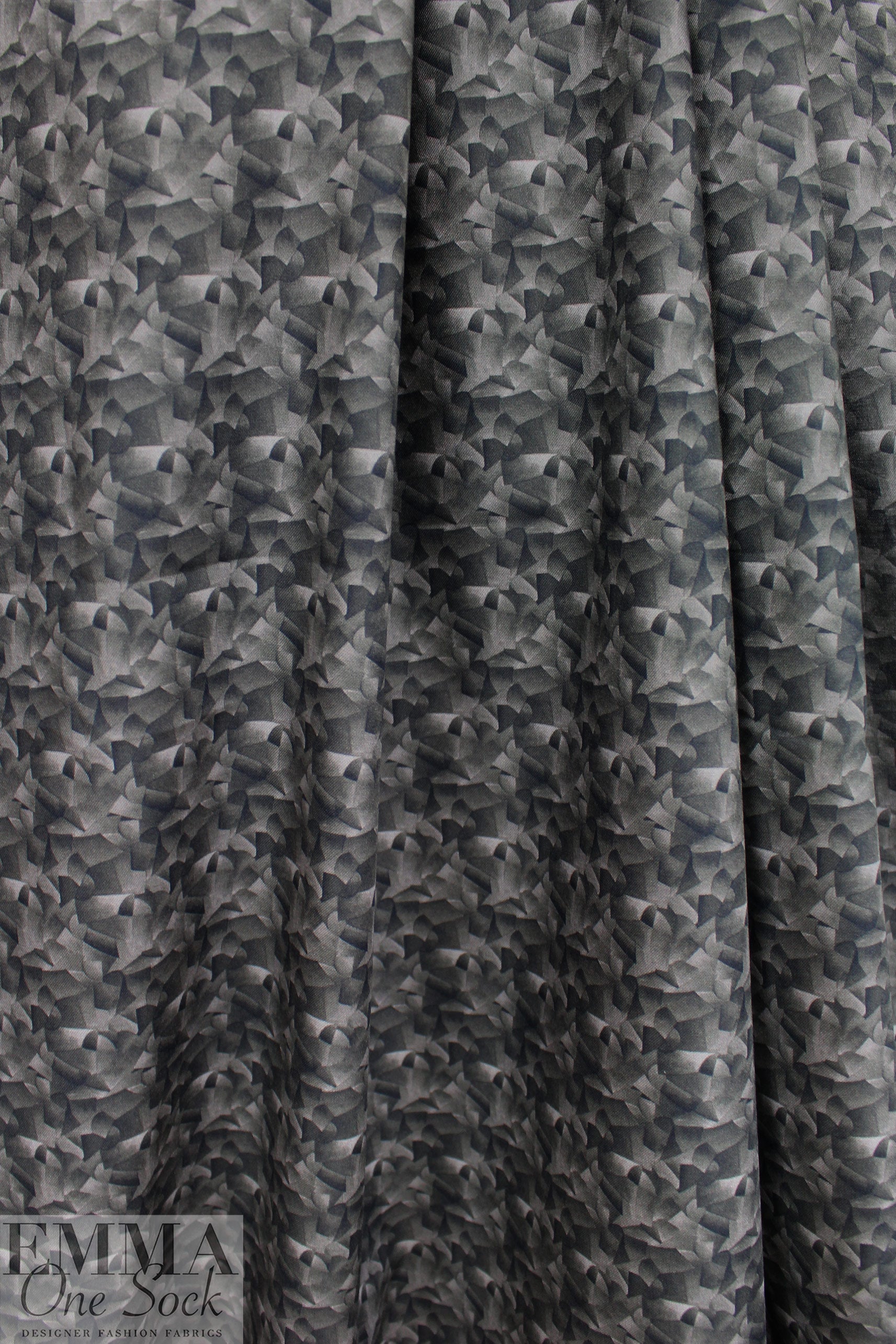Italian 'cubism revisited' viscose dressweight twill 1.125 yd