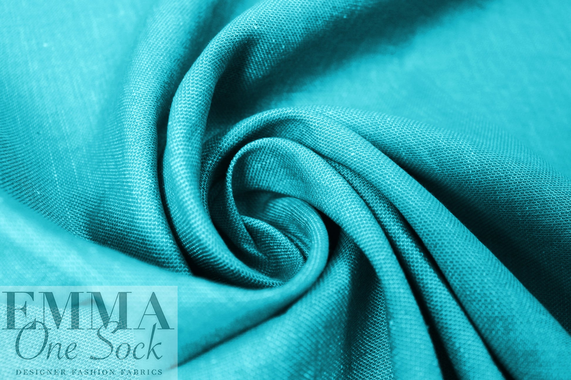 Italian cotton/linen medium weight woven - caribbean blue 1.125 yds
