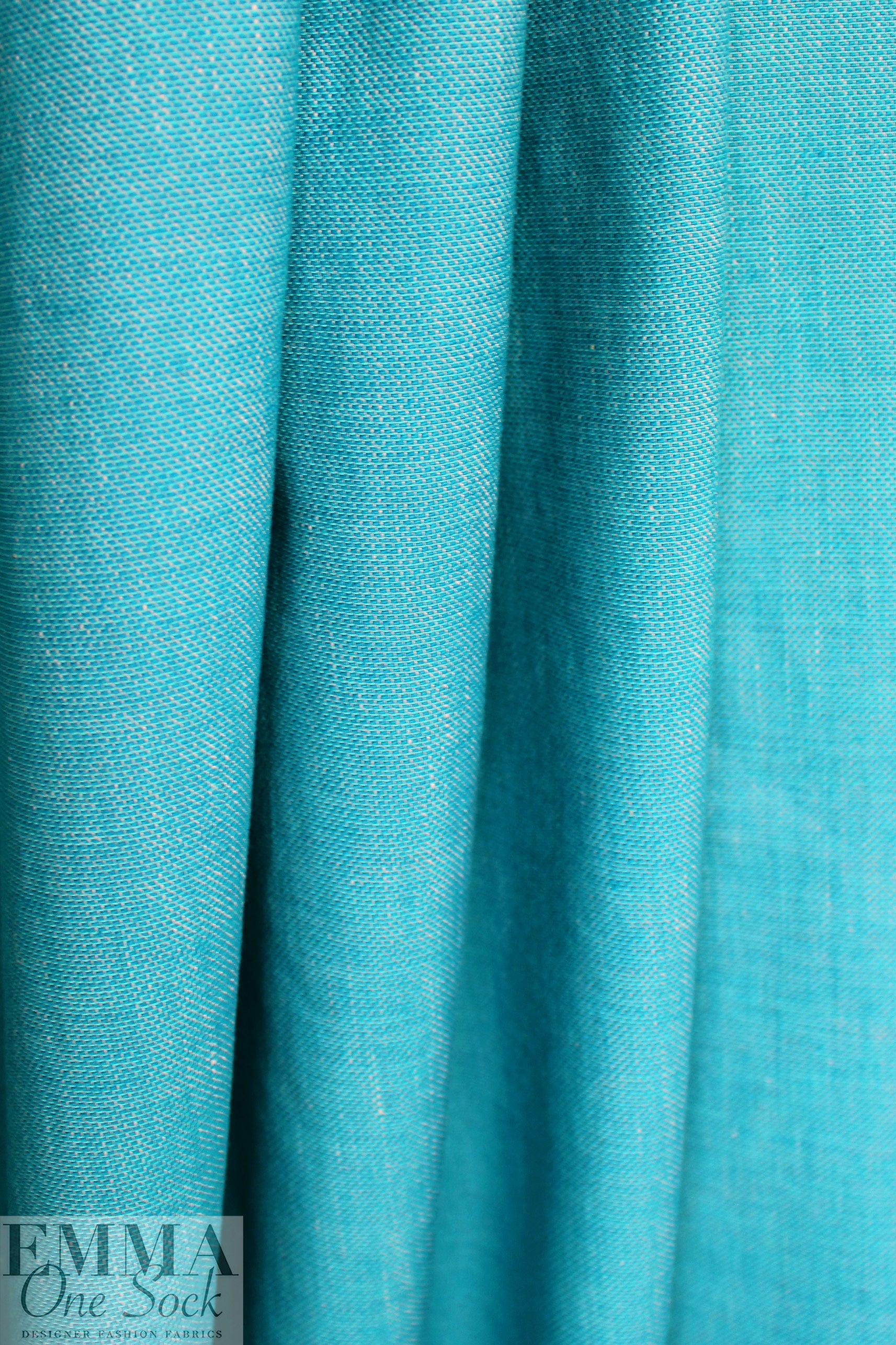 Italian cotton/linen medium weight woven - caribbean blue 1.125 yds