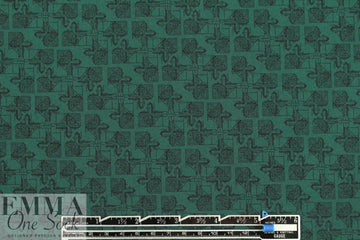 French techno graphic on hunter cotton shirting .75 yds