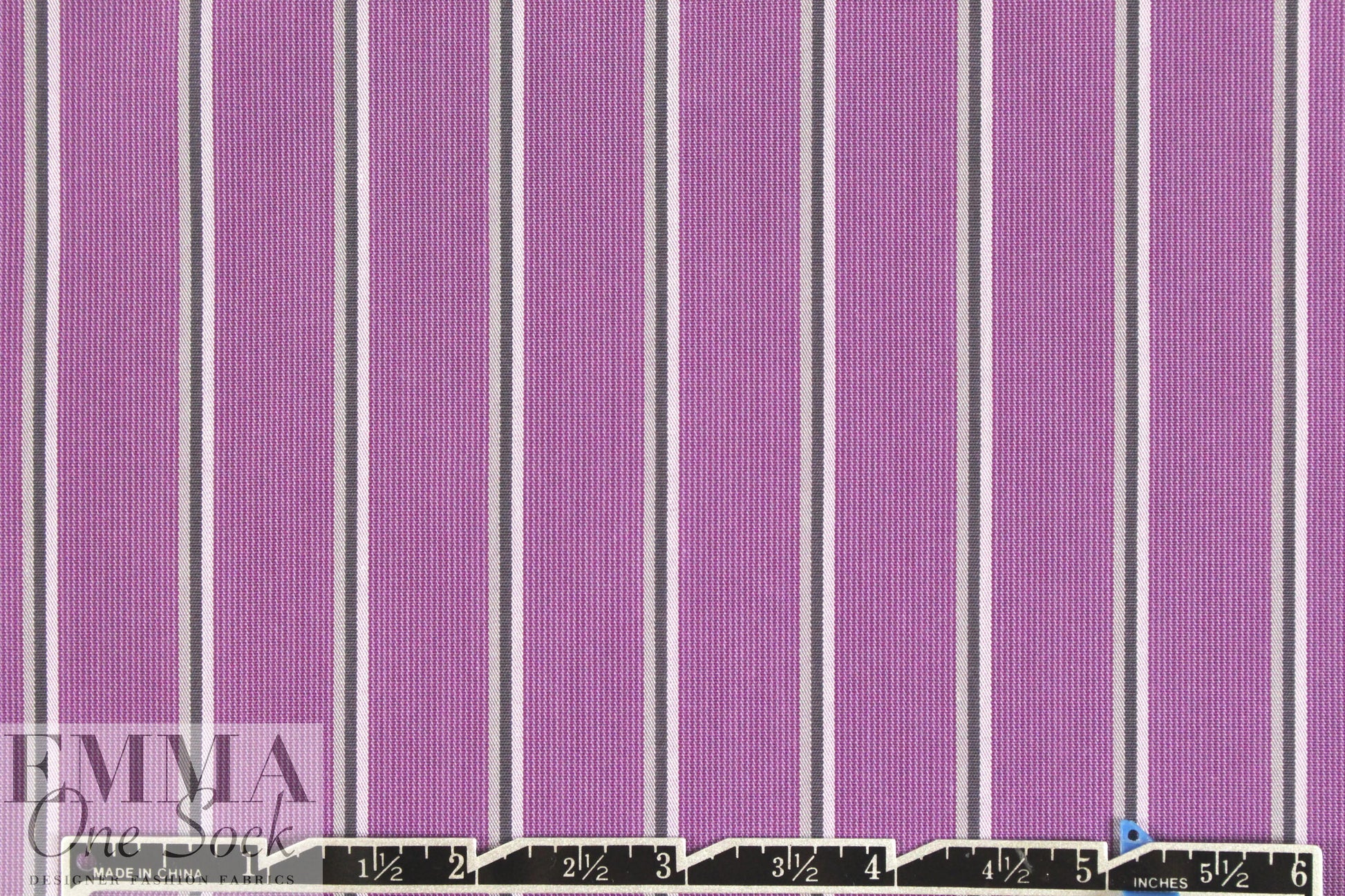 French yarn-dyed stripe cotton blend shirting - violet