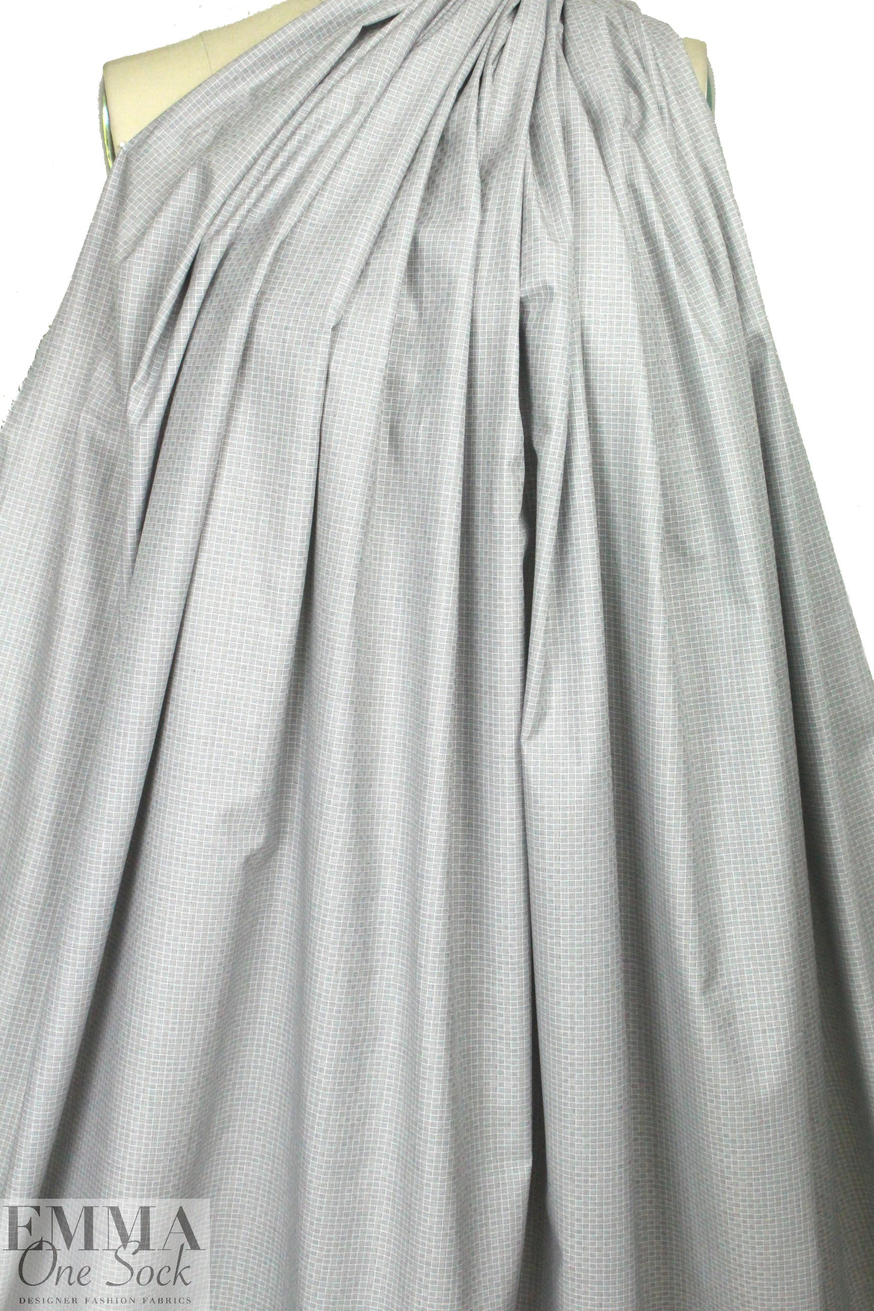 Italian b/w basketweave yarn-dyed cotton shirting 1 yard