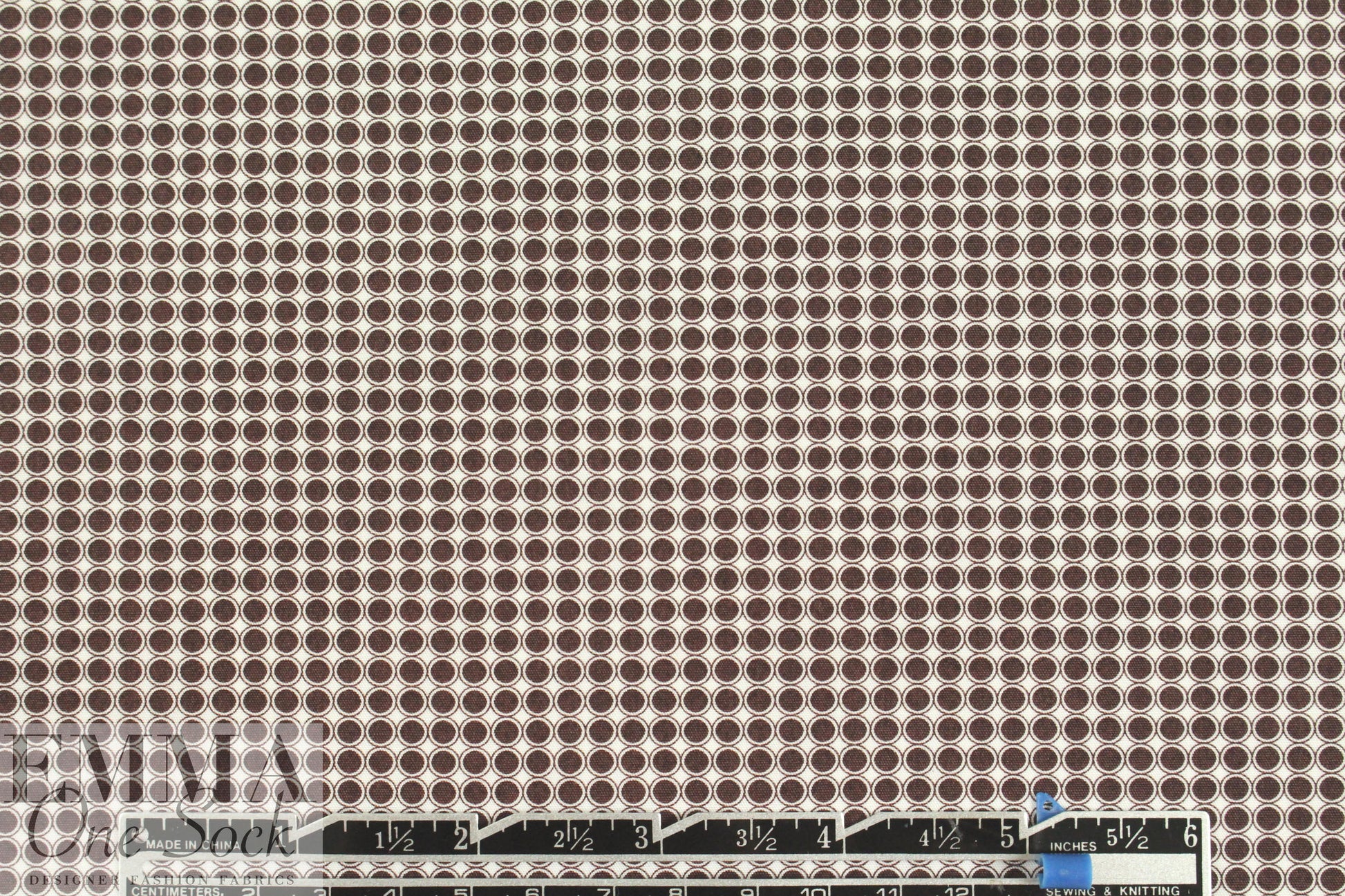 French mod chocolate dot cotton shirting
