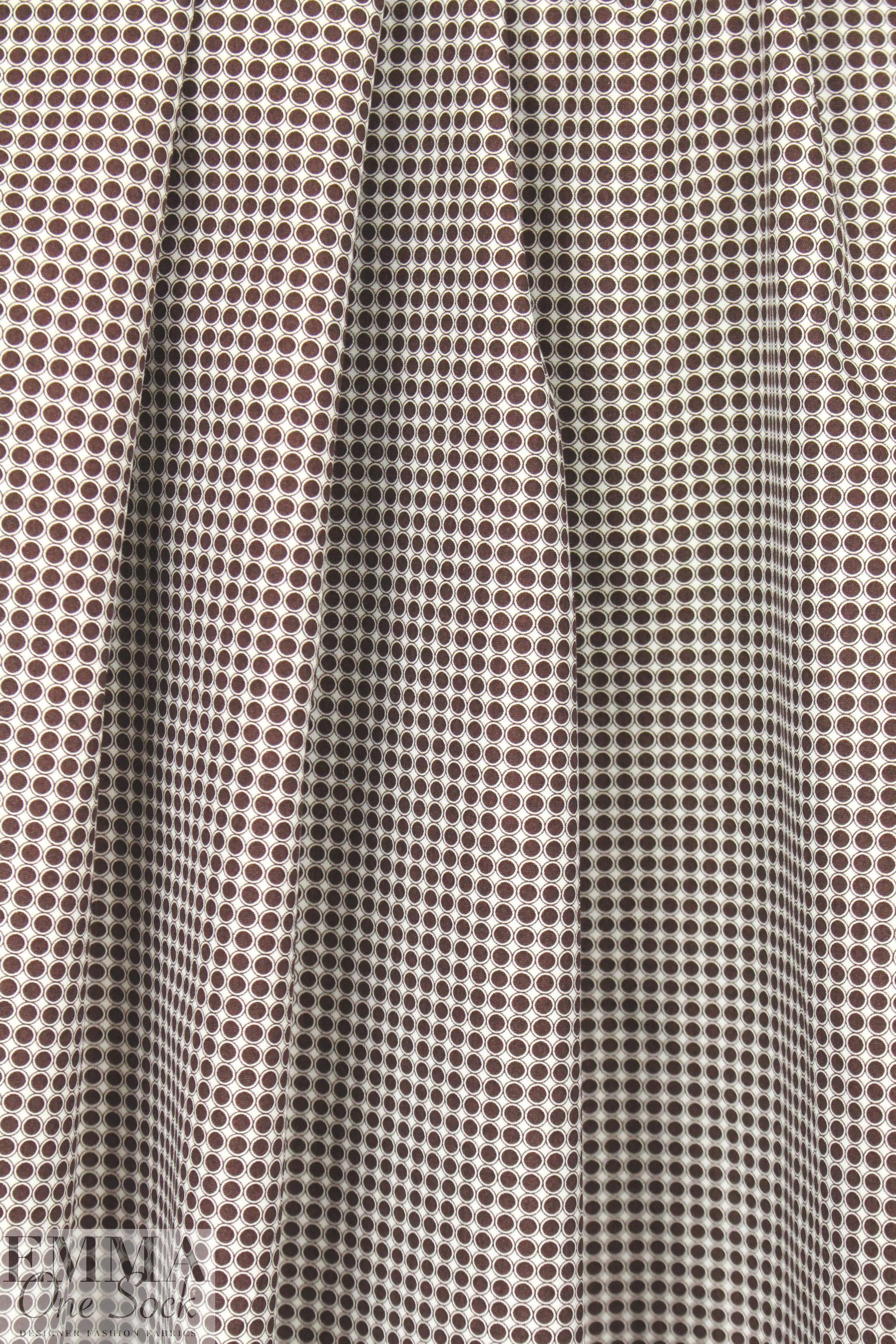 French mod chocolate dot cotton shirting