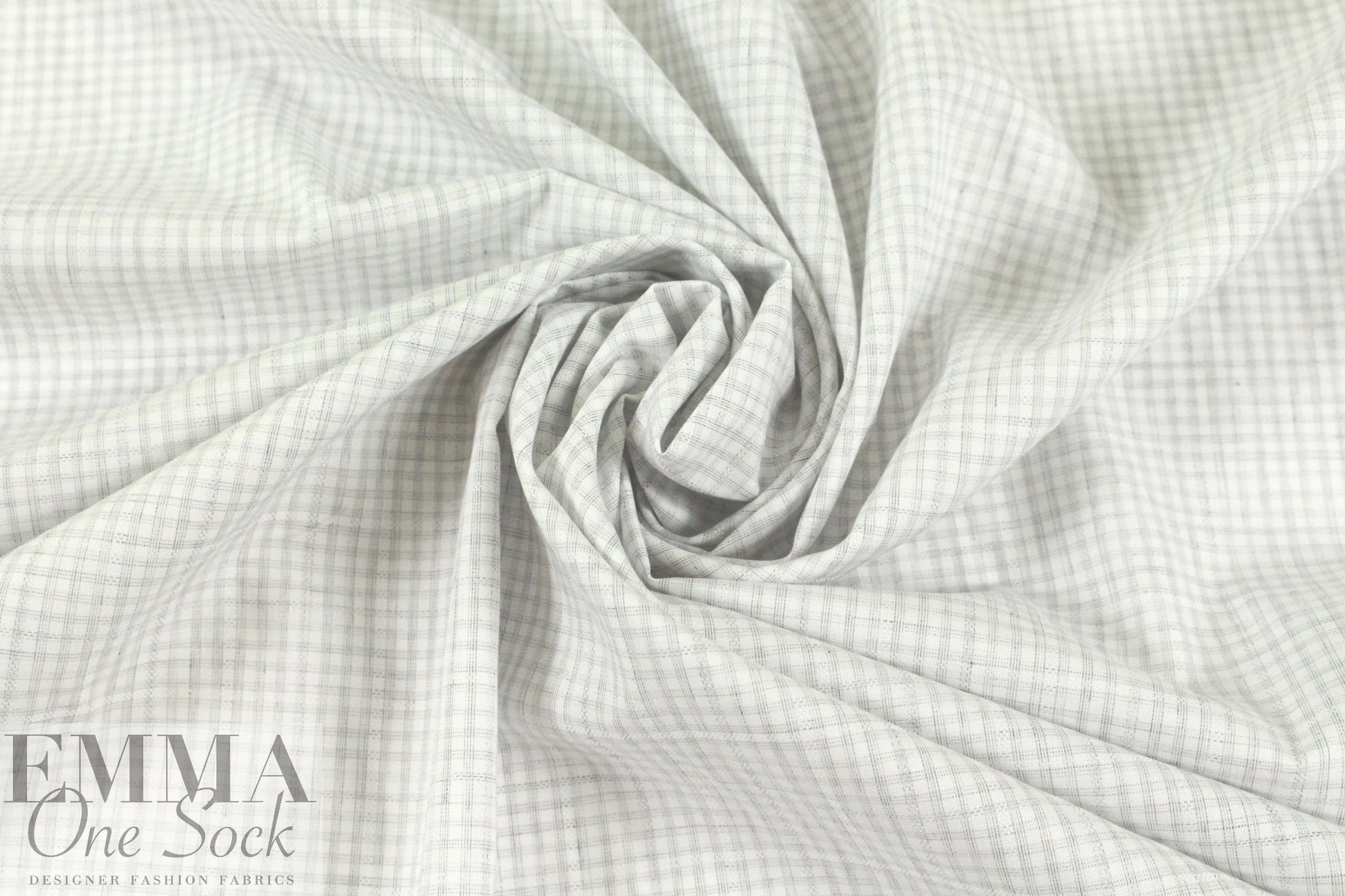 Italian grid jacquard yarn-dyed cotton shirting