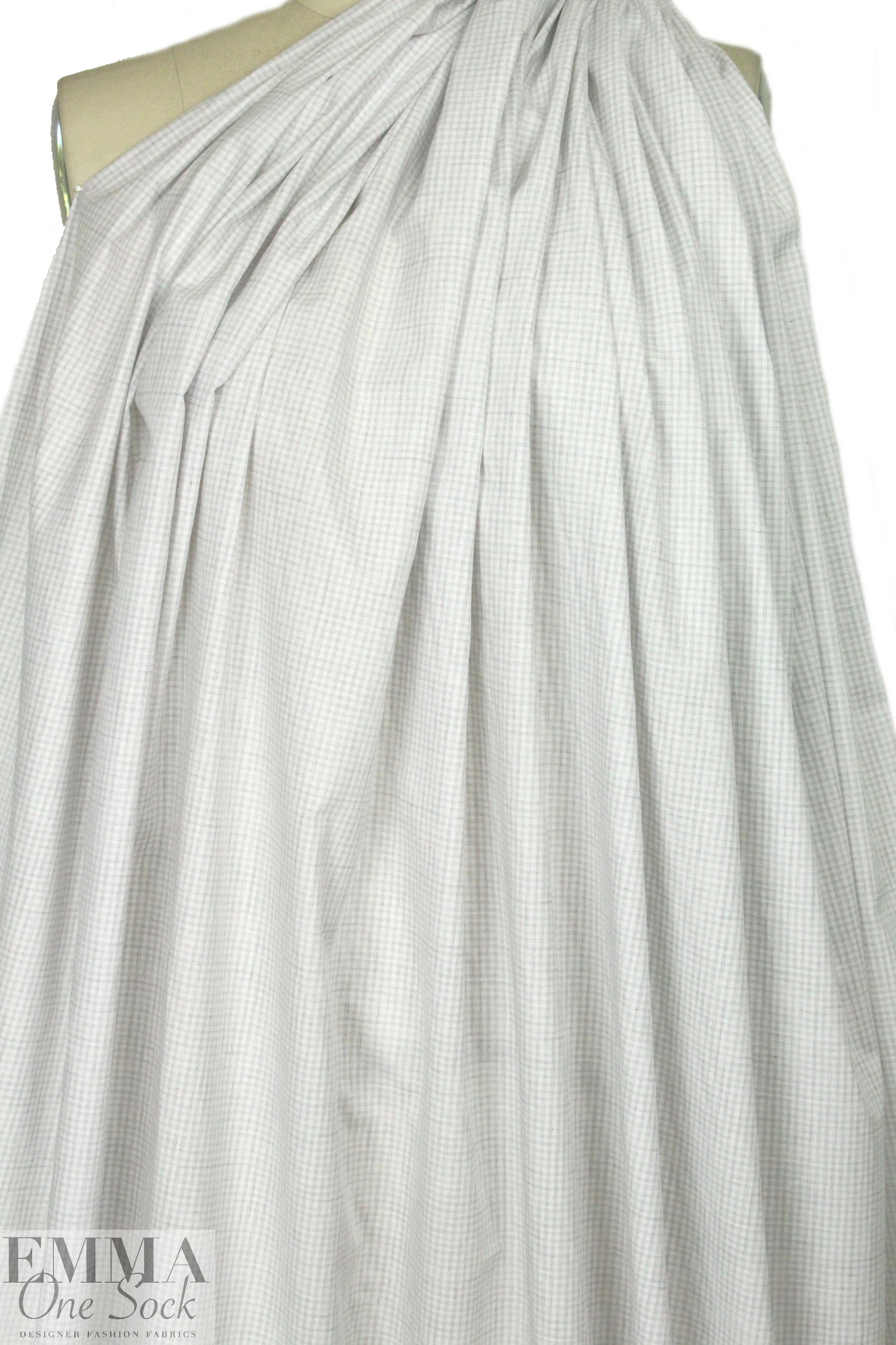 Italian grid jacquard yarn-dyed cotton shirting 1 yard