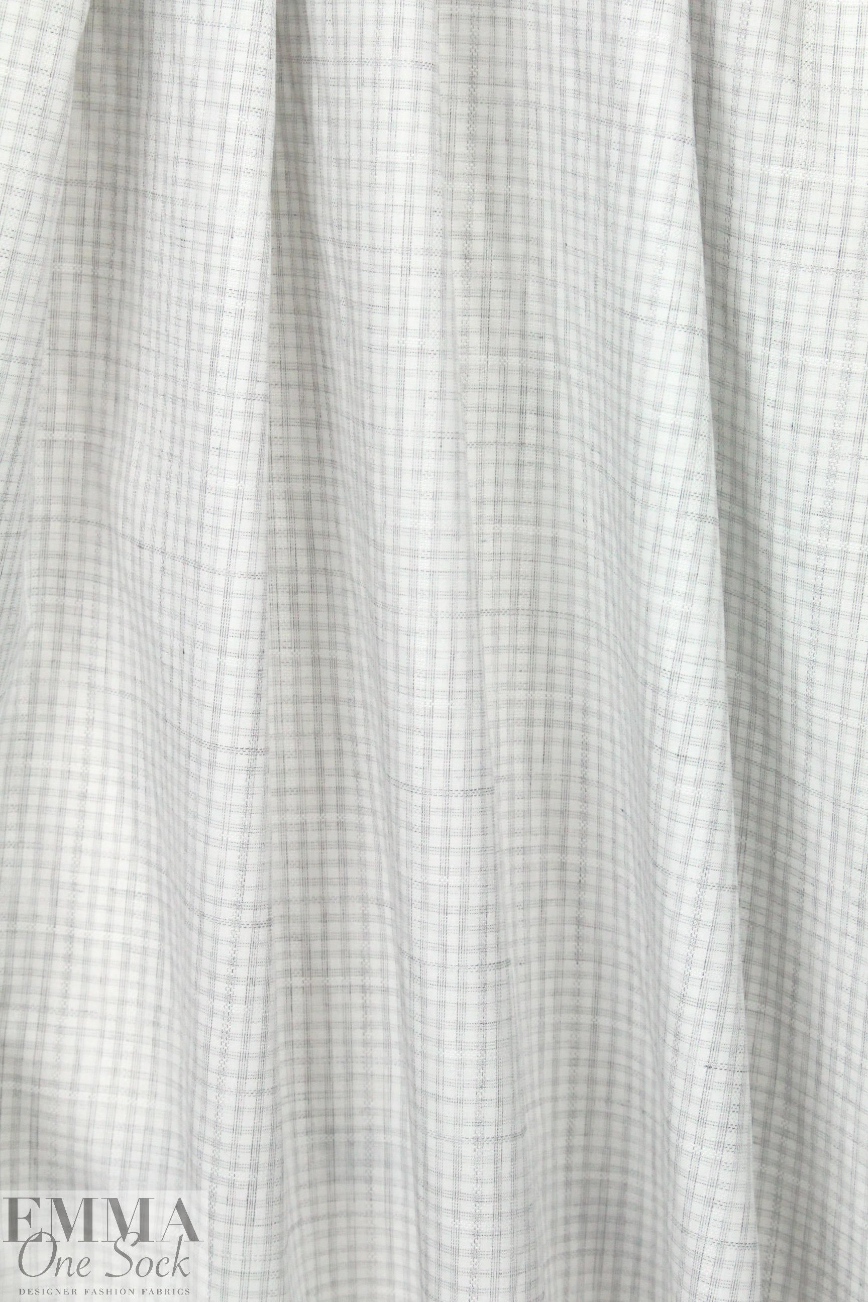 Italian grid jacquard yarn-dyed cotton shirting 1 yard