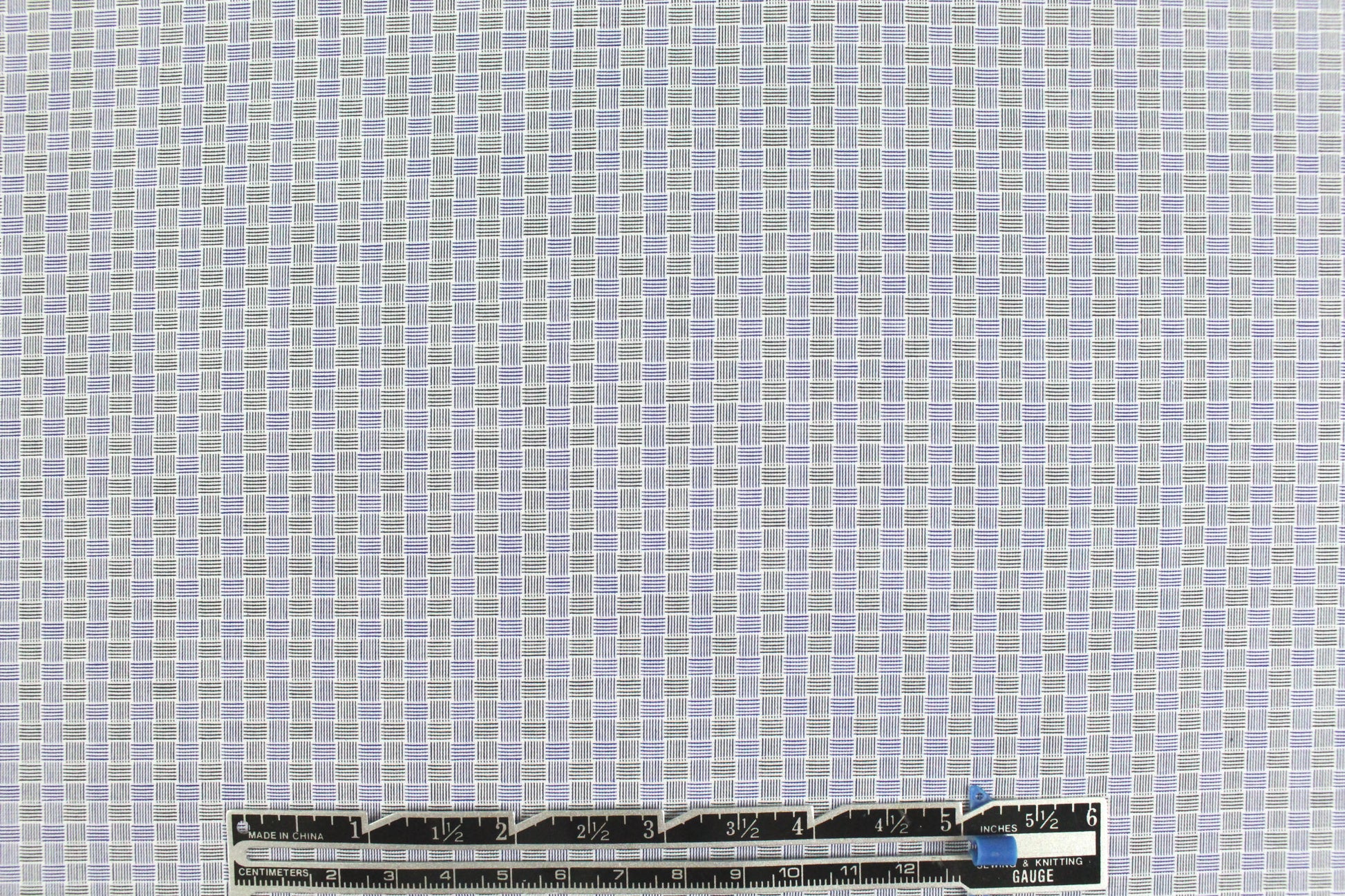 Italian blue basketweave yarn-dyed cotton shirting