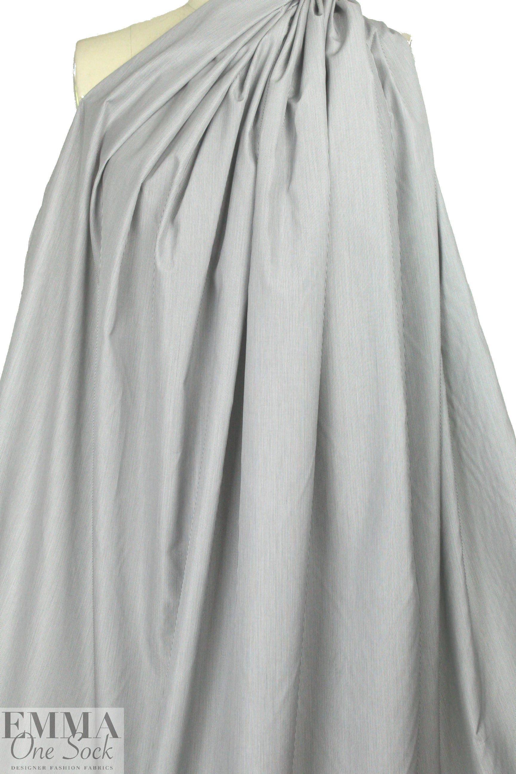 Italian micro-stripe yarn-dyed cotton shirting