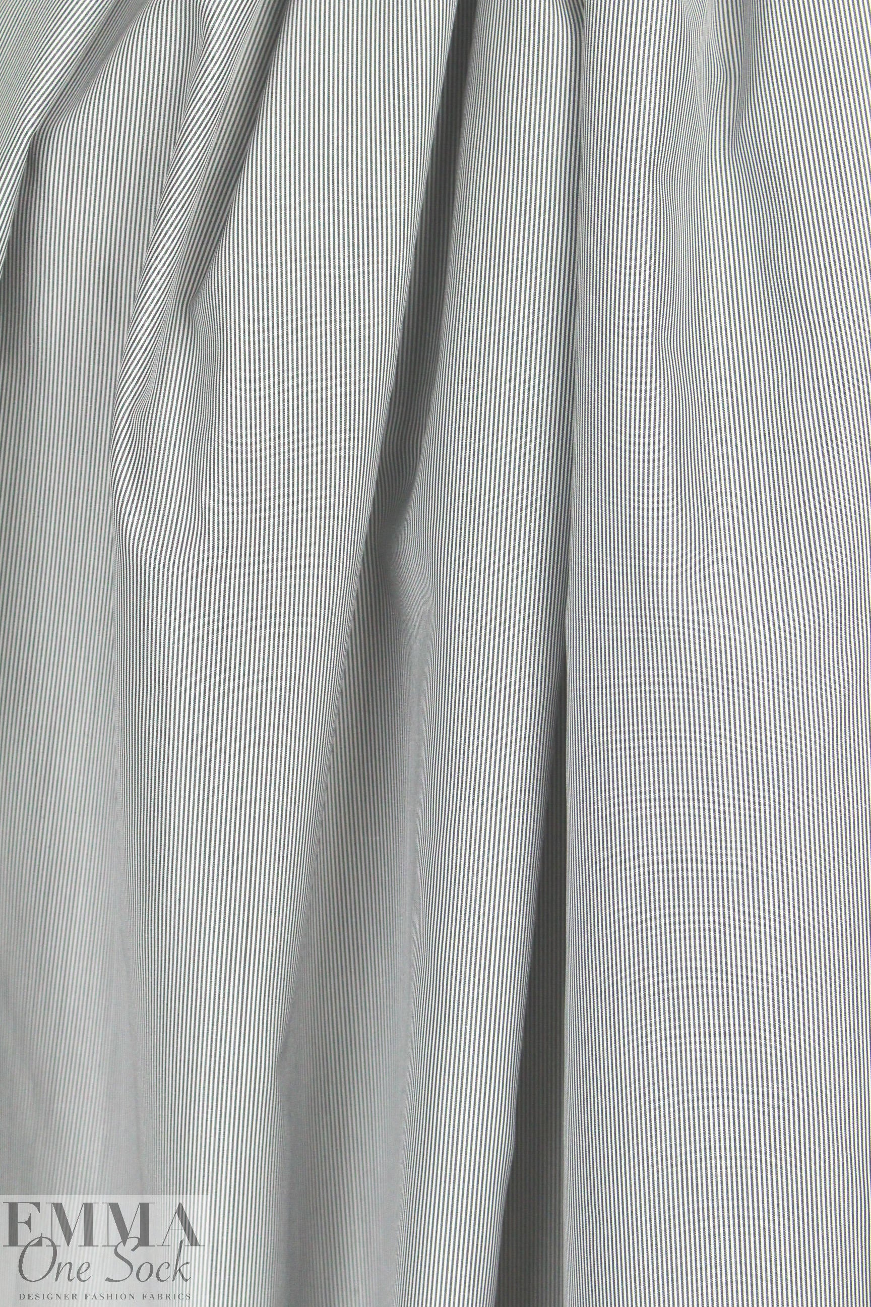 Italian micro-stripe yarn-dyed cotton shirting