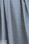 French navy graphic on gray cotton shirting