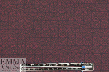 French indigo graphic on wine cotton shirting .875 yds