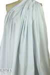 French pale blue motif on white cotton shirting