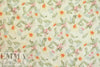 Italian fine cotton shirting - butter/sage floral with dots