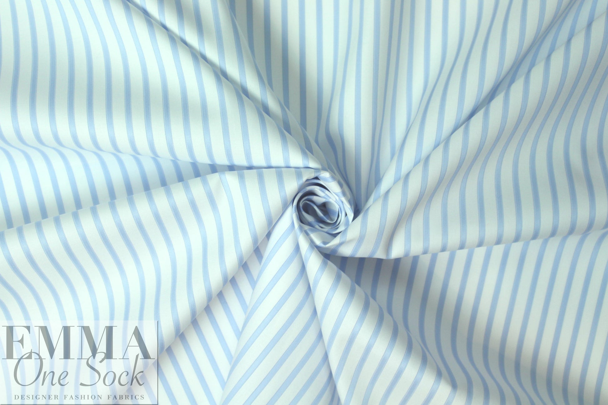Br00ks Bros. damask stripe cotton shirting - light blue/white 1.875 yd