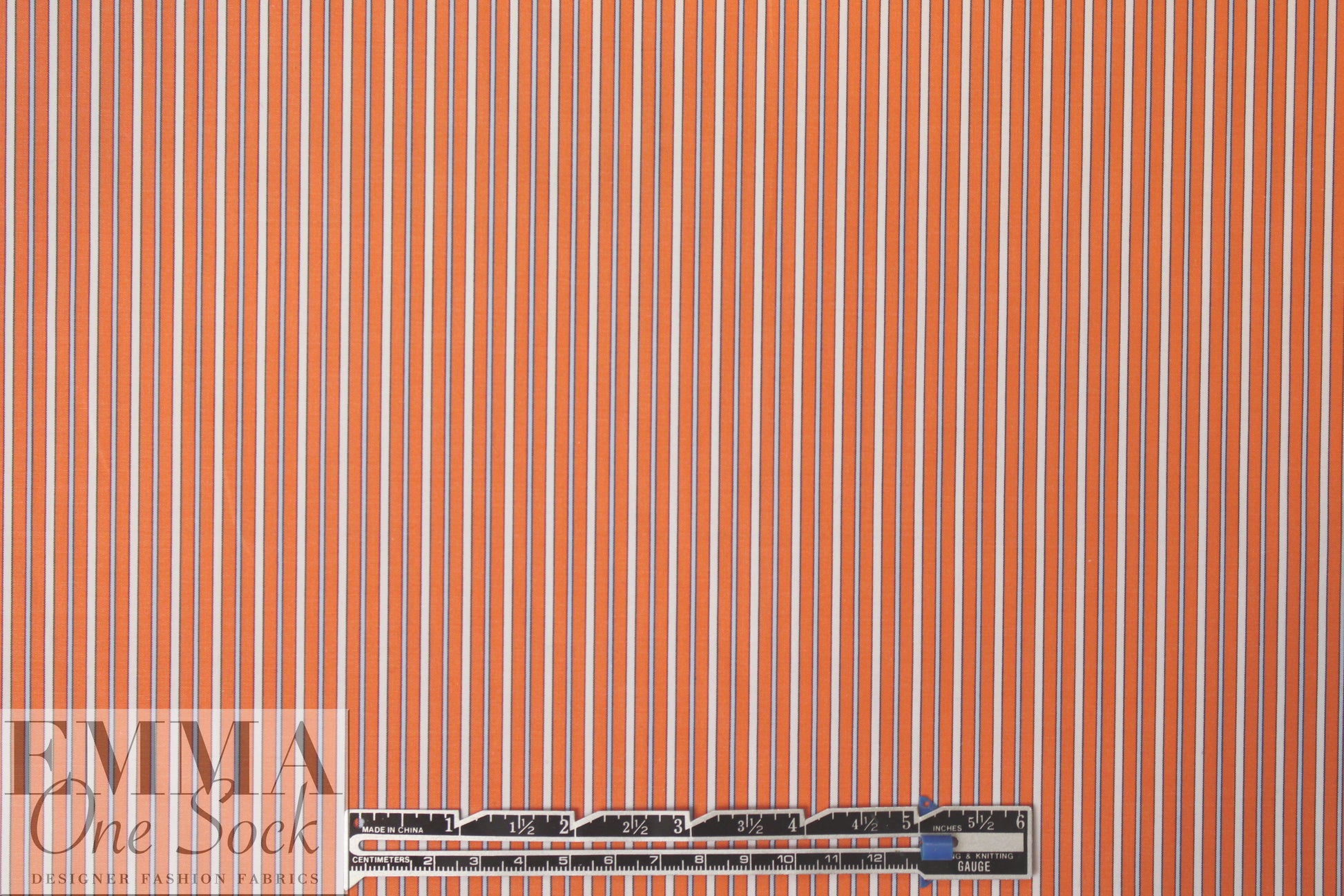 Br00ks Bros. yarn-dyed stripe cotton shirting - tangerine 1.625 yd