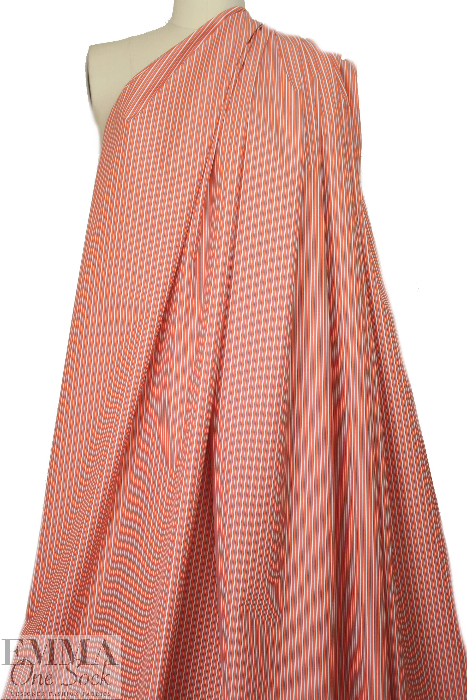 Br00ks Bros. yarn-dyed stripe cotton shirting - tangerine