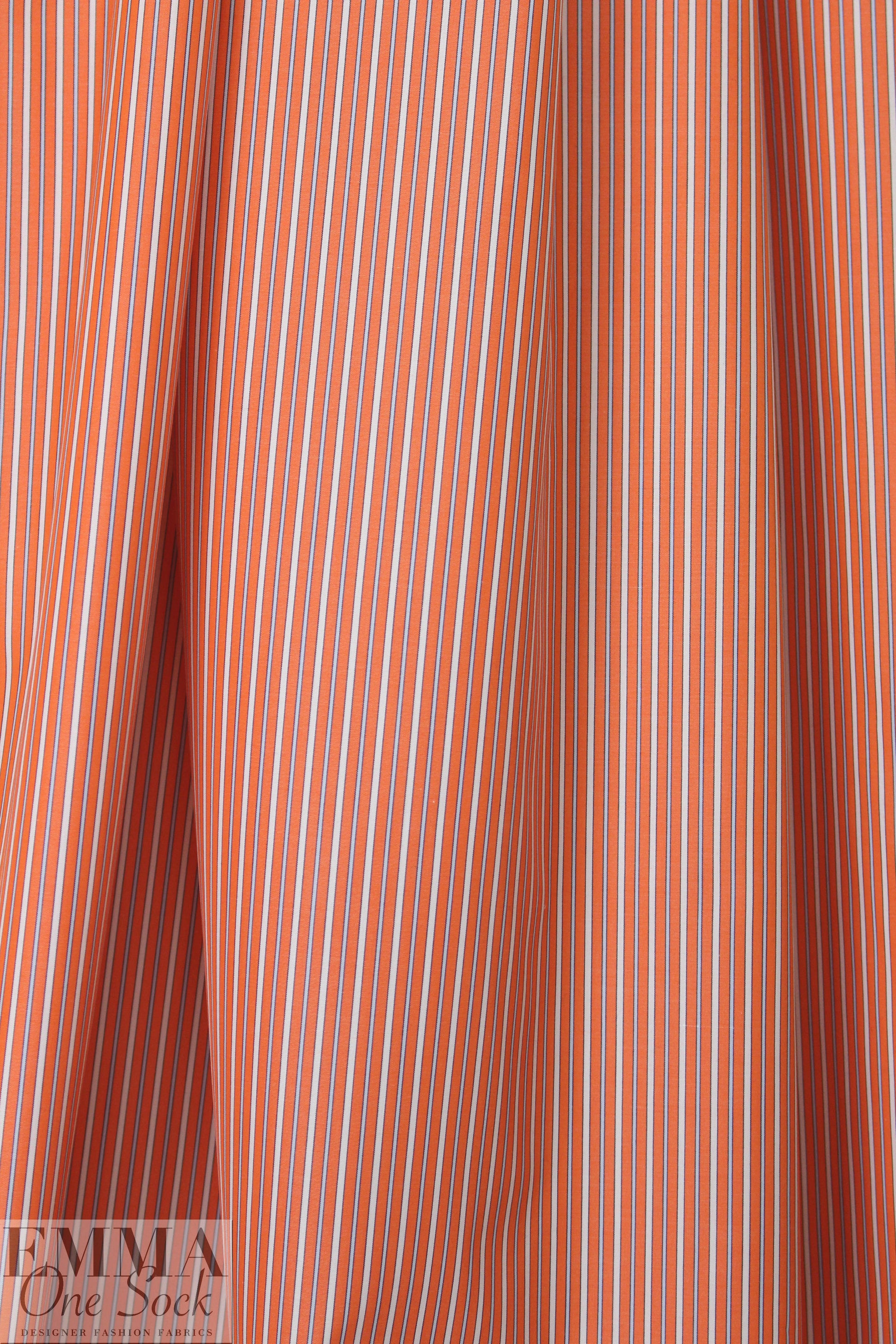 Br00ks Bros. yarn-dyed stripe cotton shirting - tangerine 1.625 yd