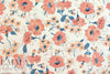 NY designer peach/blue floral cotton shirting 2.25 yds
