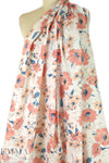 NY designer peach/blue floral cotton shirting