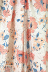 NY designer peach/blue floral cotton shirting 2.25 yds