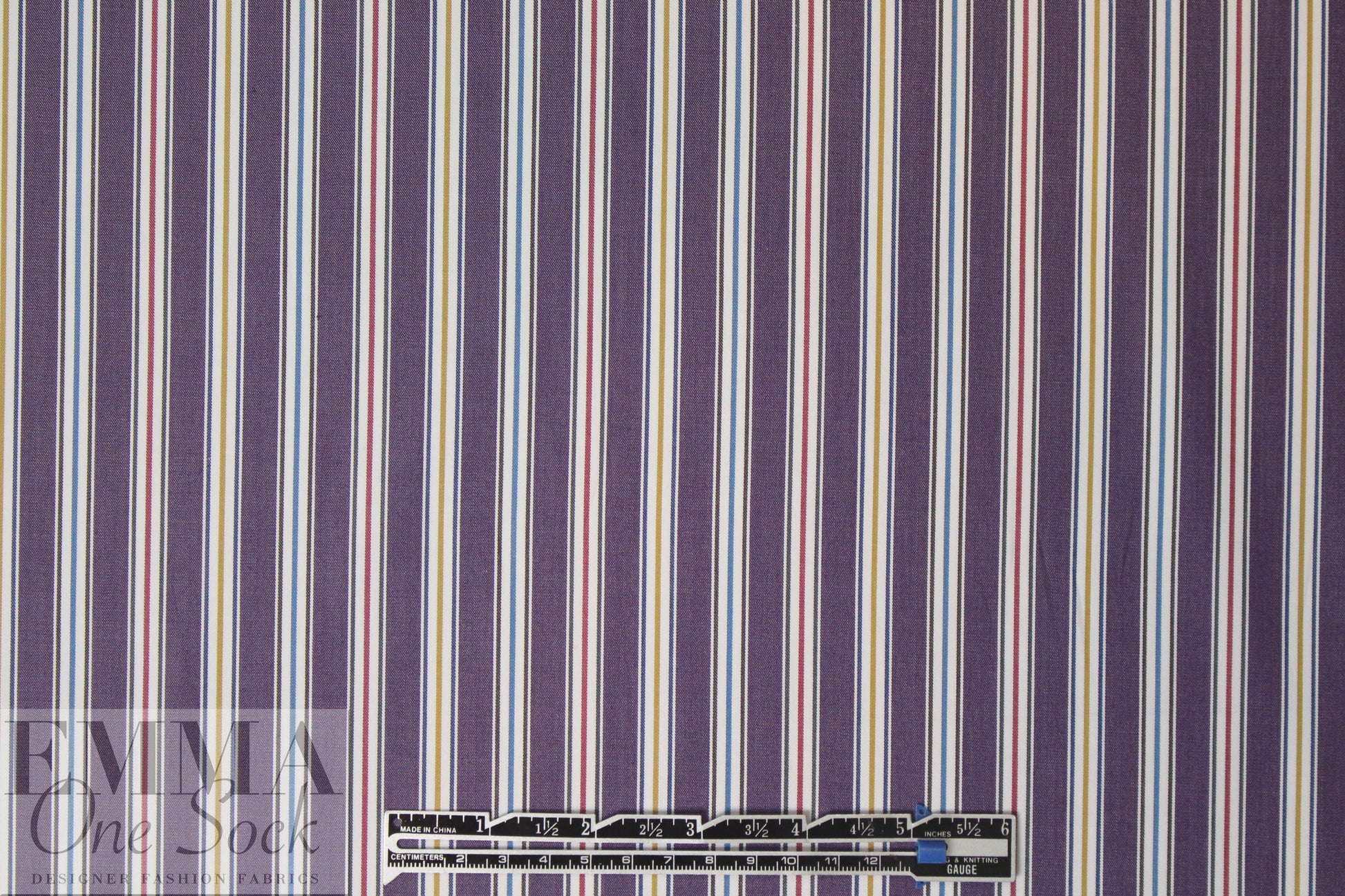 Br00ks Bros. yarn-dyed stripe cotton shirting - mulberry 1.5 yds
