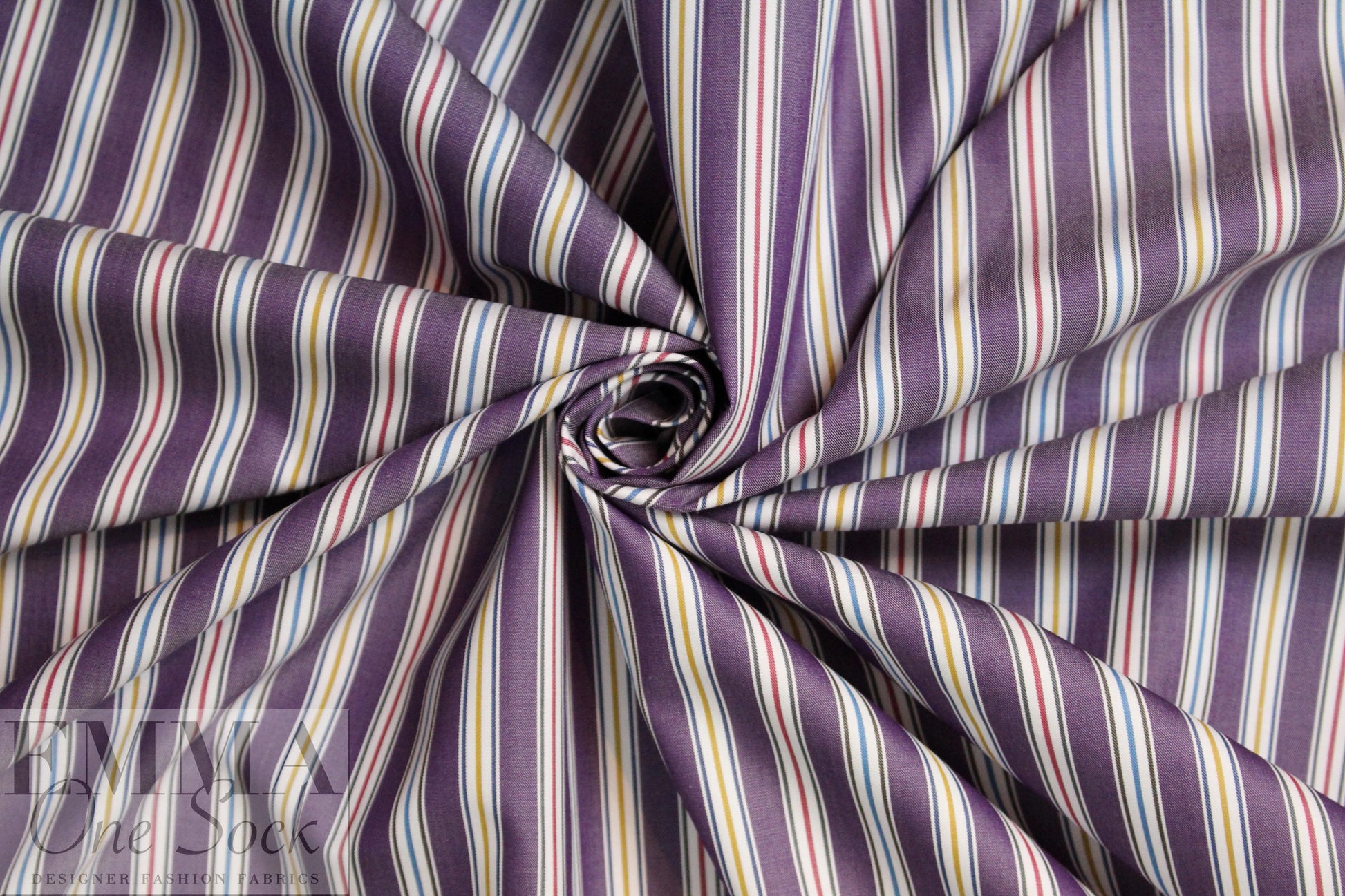 Br00ks Bros. yarn-dyed stripe cotton shirting - mulberry 1.5 yds