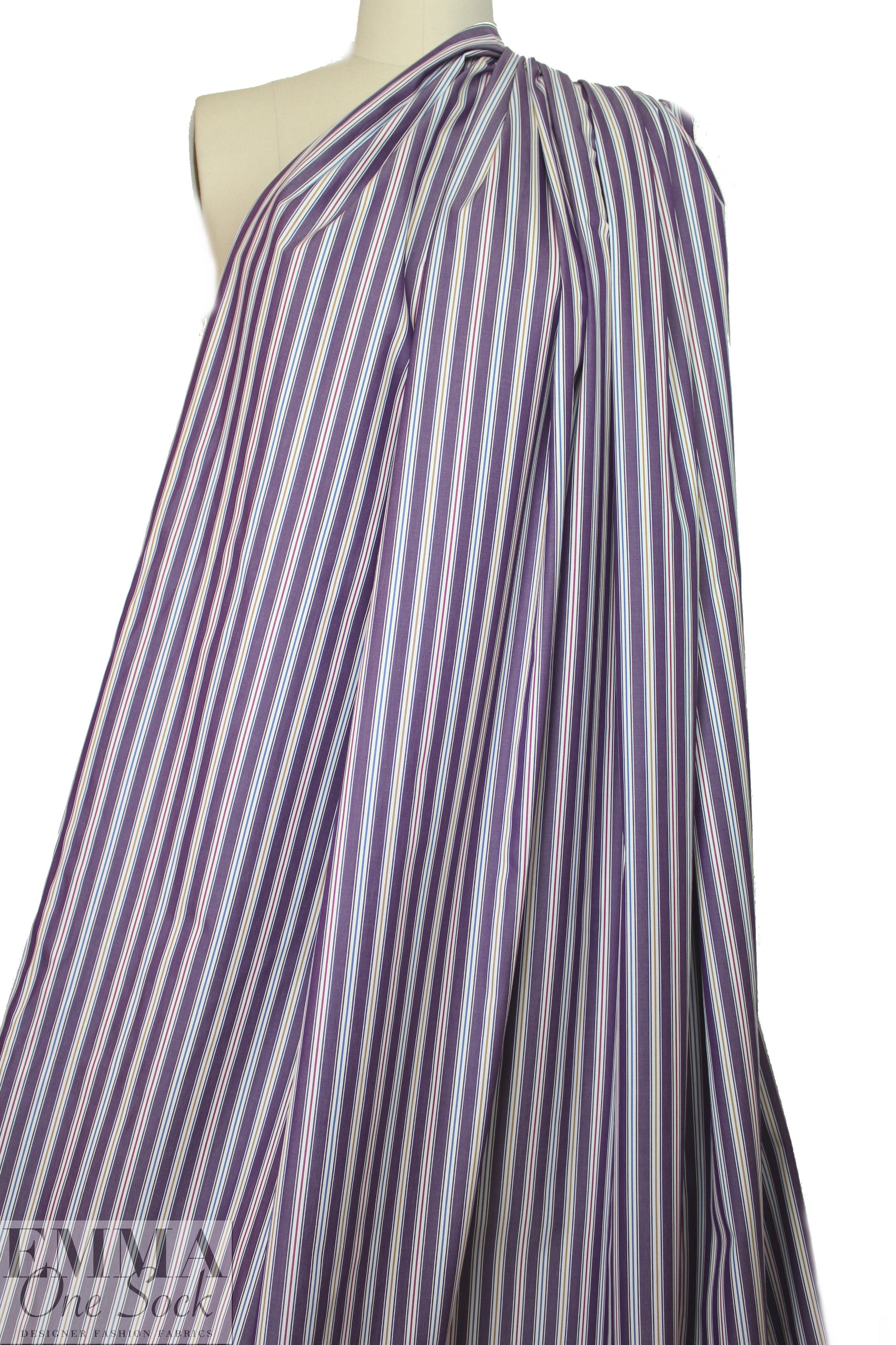 Br00ks Bros. yarn-dyed stripe cotton shirting - mulberry 1.5 yds