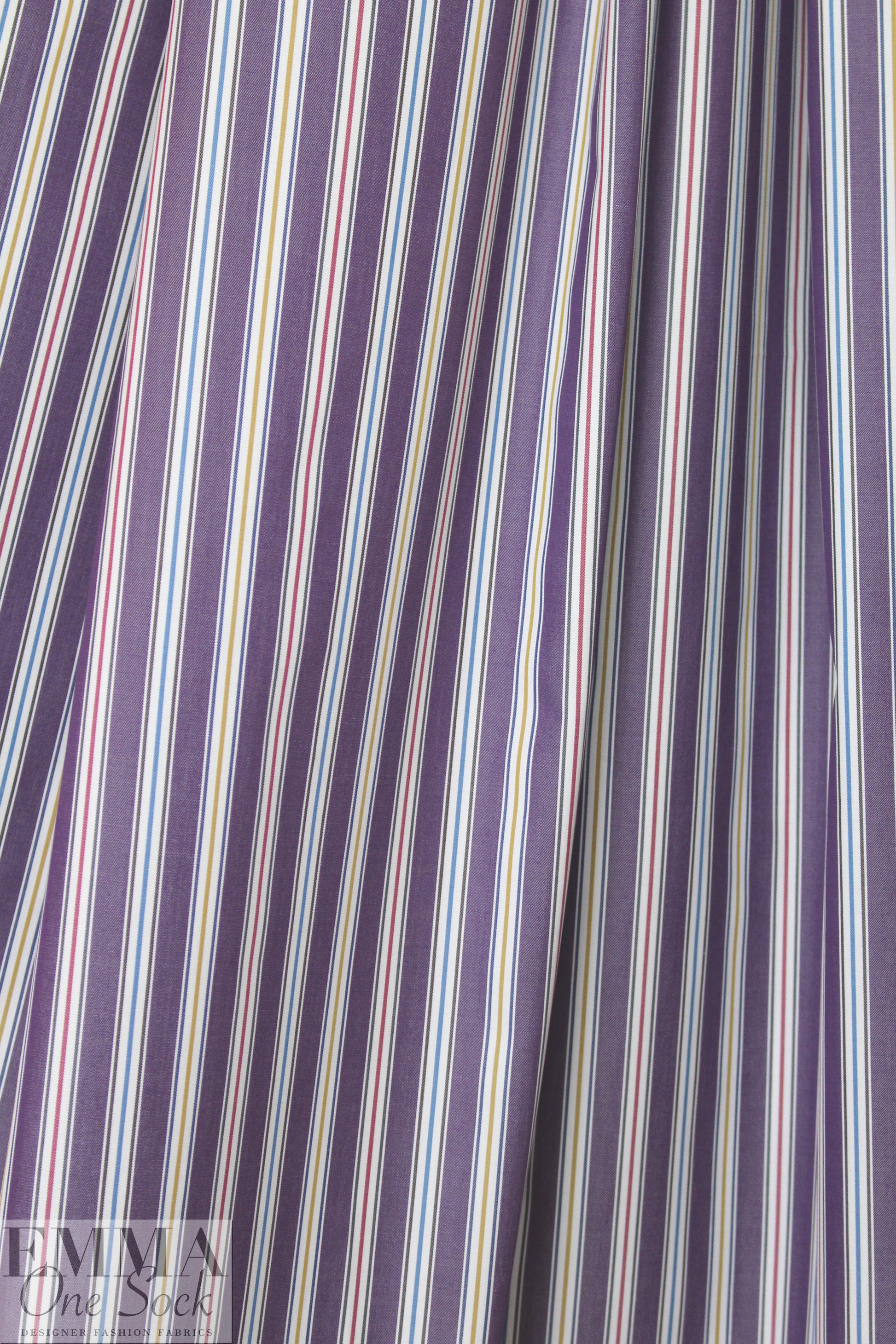 Br00ks Bros. yarn-dyed stripe cotton shirting - mulberry 1.5 yds