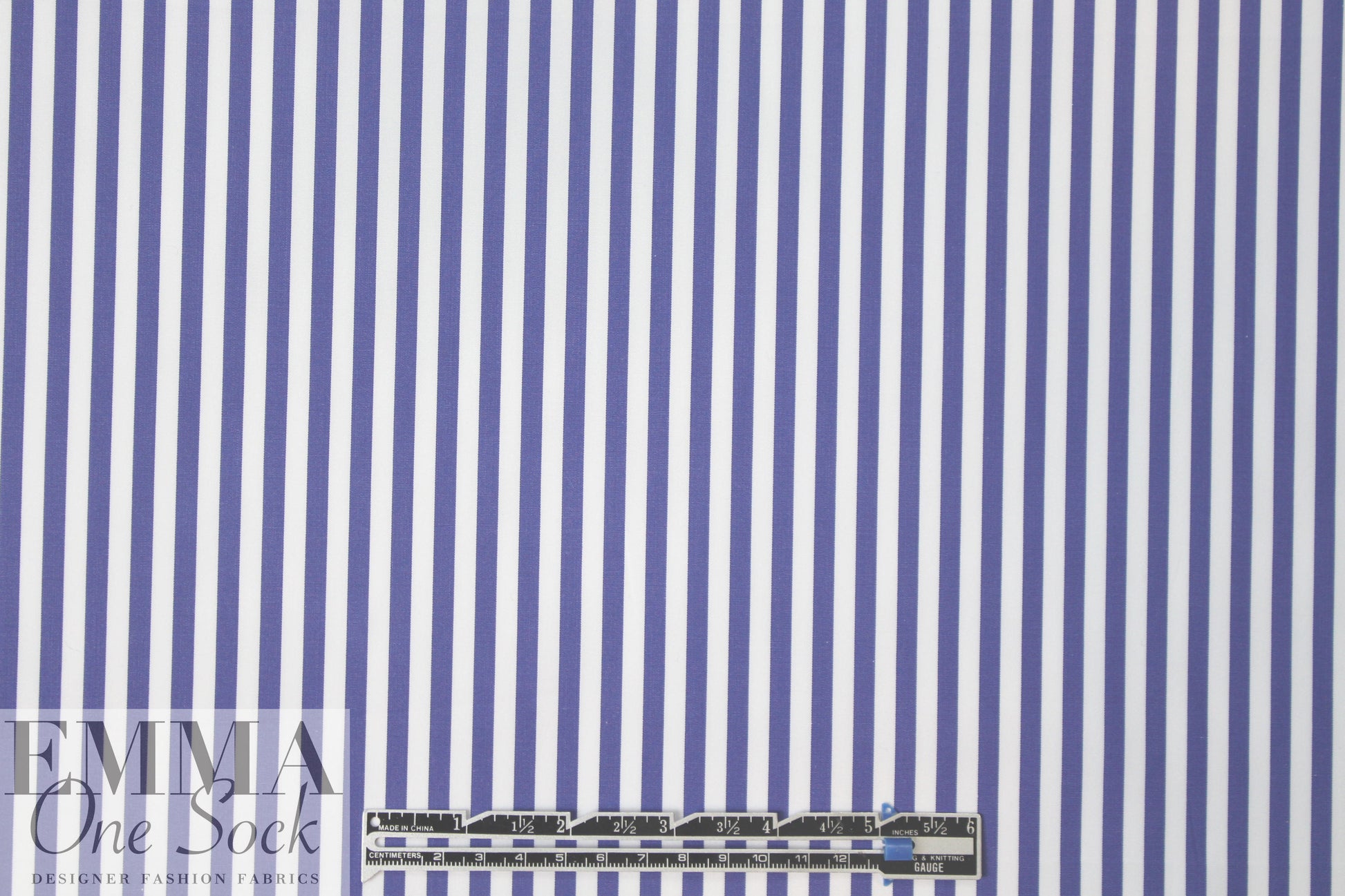 Italian yarn-dye stripe cotton shirting - blue/white