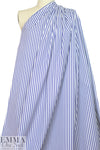 Italian yarn-dye stripe cotton shirting - blue/white