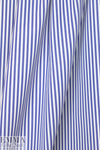 Italian yarn-dye stripe cotton shirting - blue/white