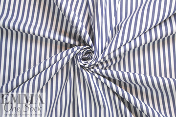 Italian yarn-dye stripe cotton shirting - dk. navy/white