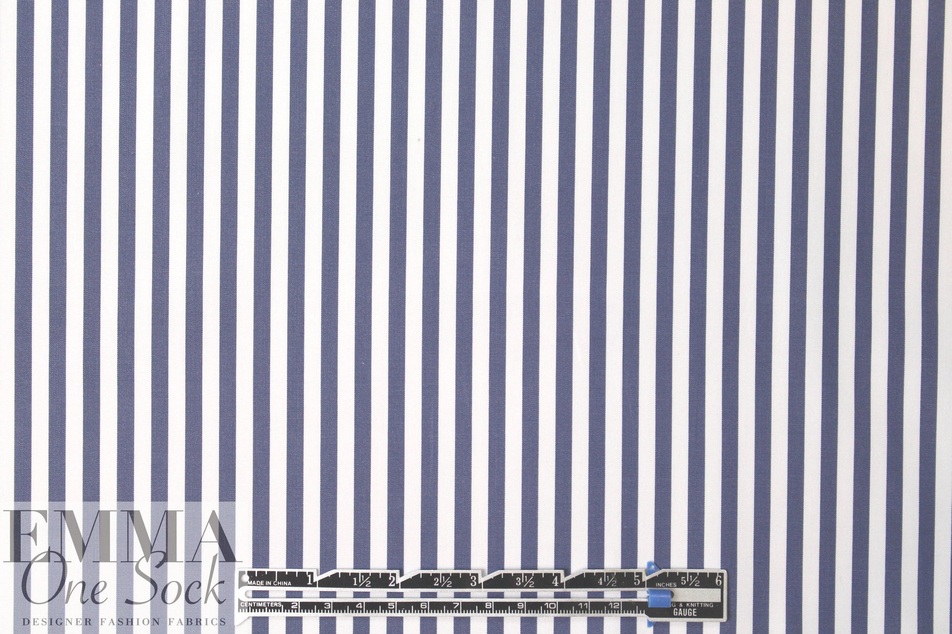 Italian yarn-dye stripe cotton shirting - dk. navy/white